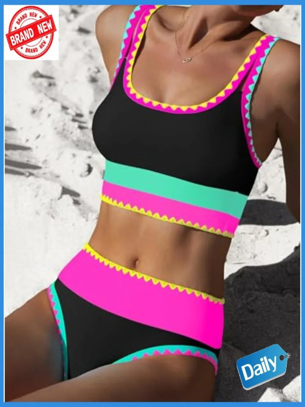 High Waisted Bikini Set Tummy Control 3 Piece Swimwear with Skirt